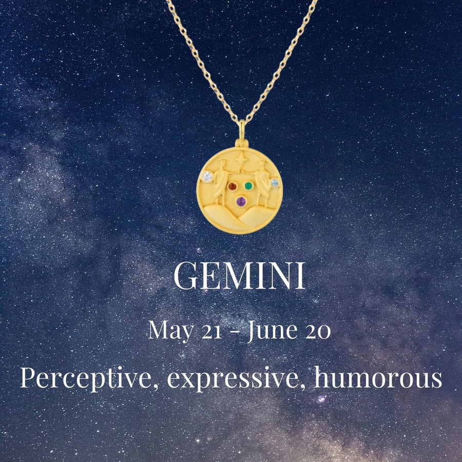 Gemini Zodiac Mantra Necklace
