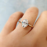 Hidden Ruby Heart Oval Moissanite Ring