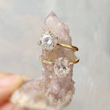 Hidden Ruby Heart Oval Moissanite Ring