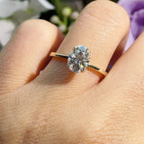 Hidden Ruby Heart Oval Moissanite Ring