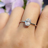 Hidden Ruby Heart Oval Moissanite Ring