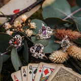 Leafy Spade Amethyst Ring