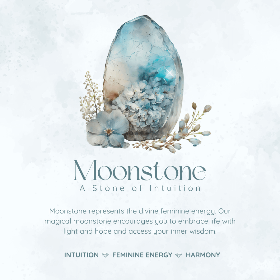 Lotus Moonstone©, Abloom, and Woodland Ring Set (White Gold)