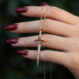 Oathblade Red Garnet Sword Necklace
