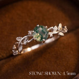 Everlasting Round Cut Moss Agate Ring©