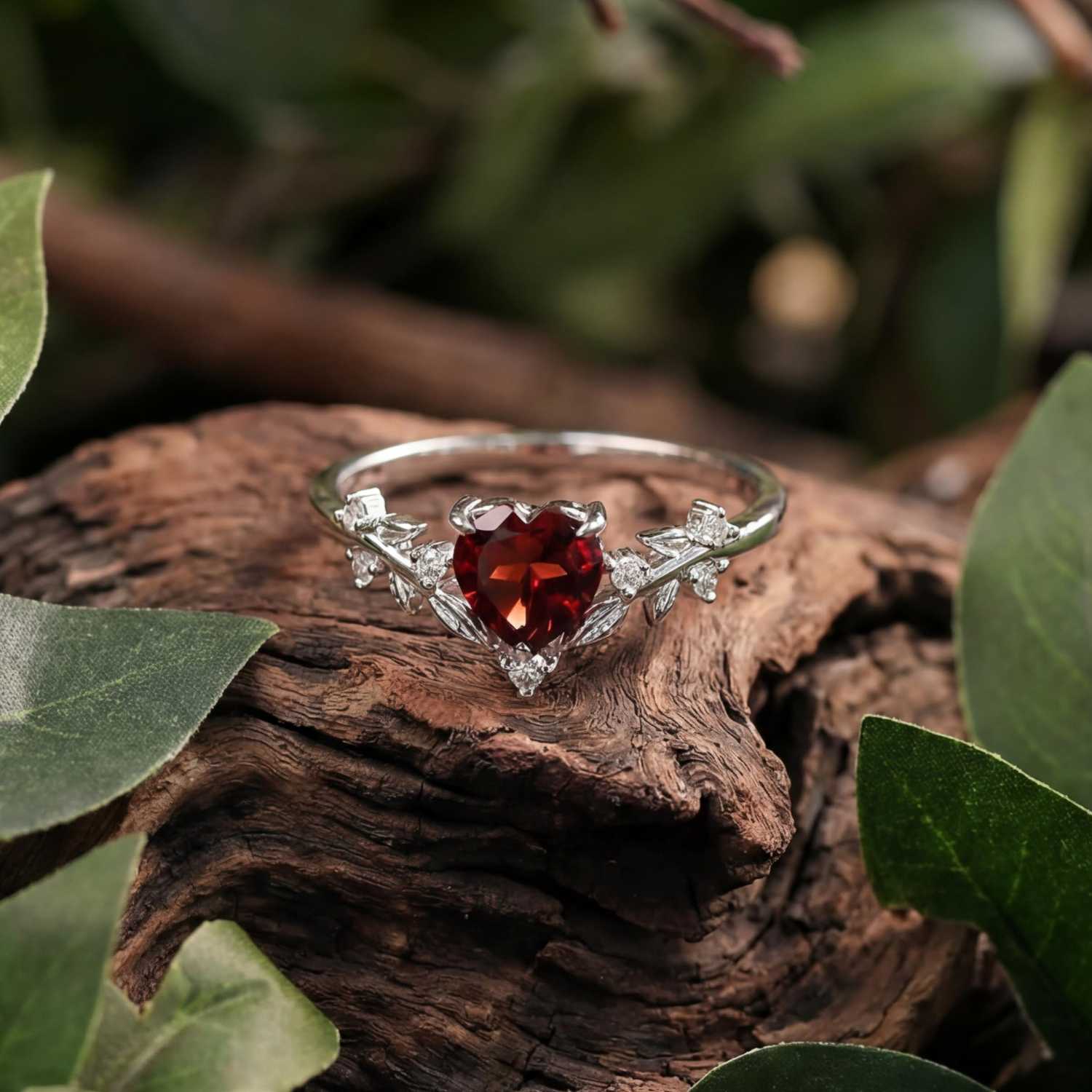 Heart's Desire Mozambique Red Garnet Ring© – Azura New York