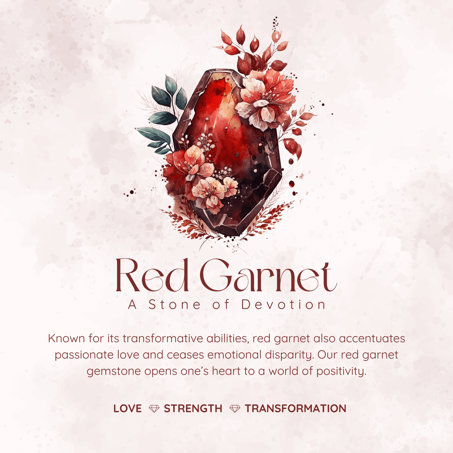 Heart’s Desire Red Garnet Ring (White Gold)©