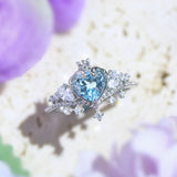 Crowned Heartstone Blue Topaz Ring