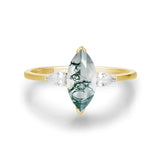 Sonoran Sunrise Moss Agate Ring Set (Yellow Gold)