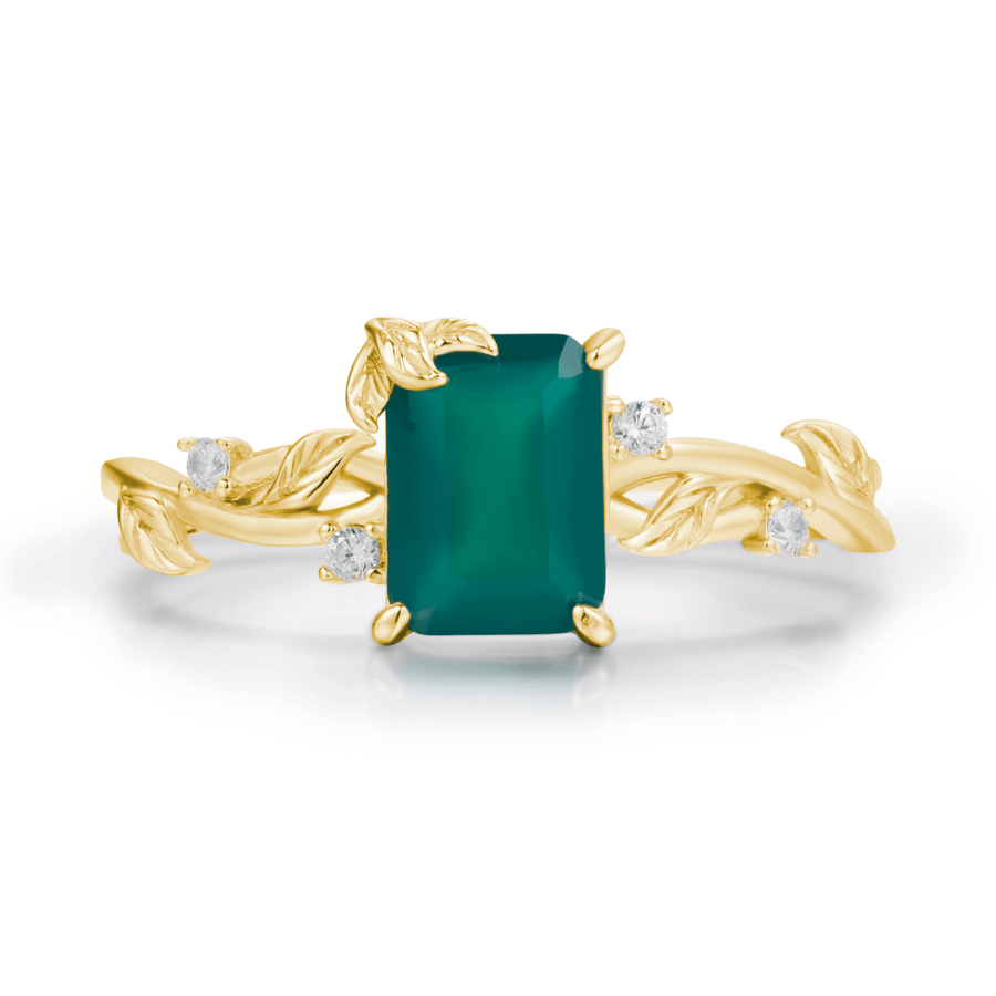 Earth Green Onyx Ring (Yellow Gold)