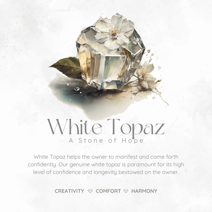 Supreme and Harmony White Topaz Ring Set (White Gold)