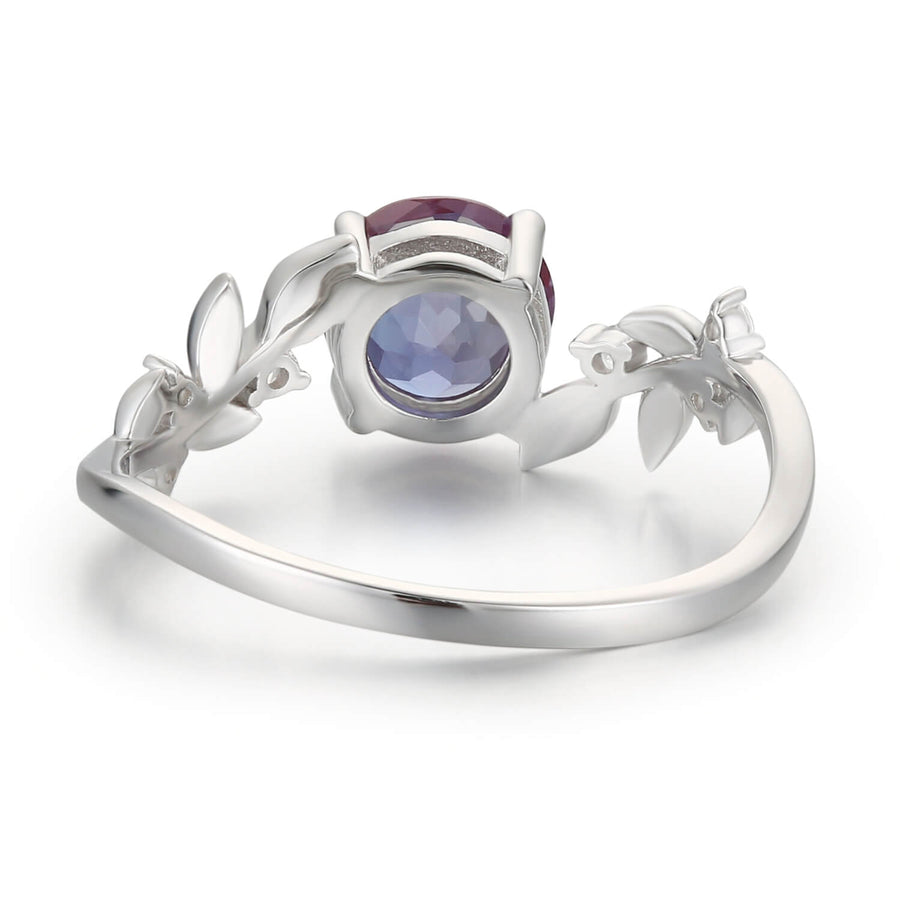 Between the Leaf Alexandrite Ring© (10K Solid White/Yellow Gold)