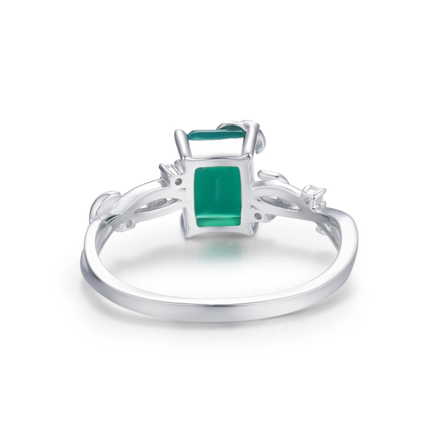 Earth Green Onyx Ring (White Gold)
