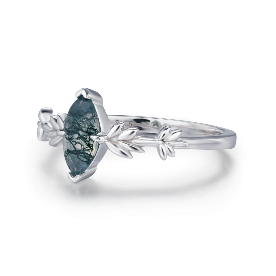 Mossy Trail Marquise Ring