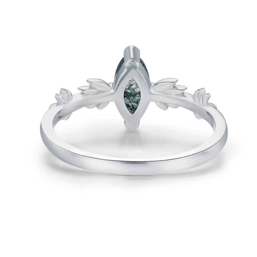 Mossy Trail Marquise Ring (White Gold)