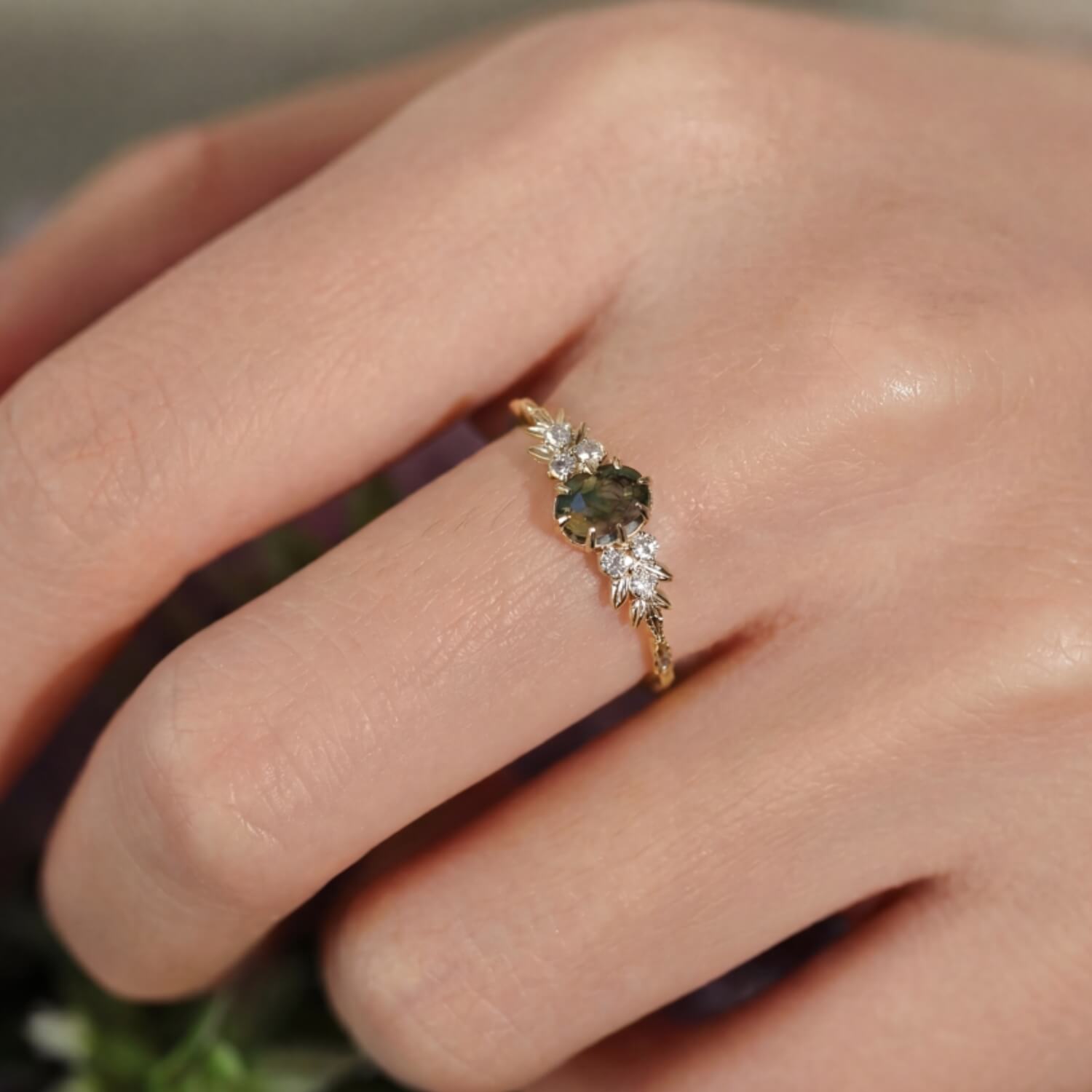 Wildflower Moss Agate Ring© – Azura New York