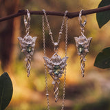 Evenfall Star Moss Agate Necklace and Earrings Set