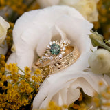Blossoms at Sunrise Green Sapphire Ring