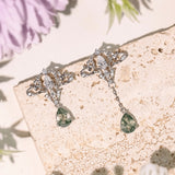Cirrus Crest Moss Agate Earrings