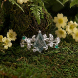 Secret Garden Moss Agate Emerald Ring