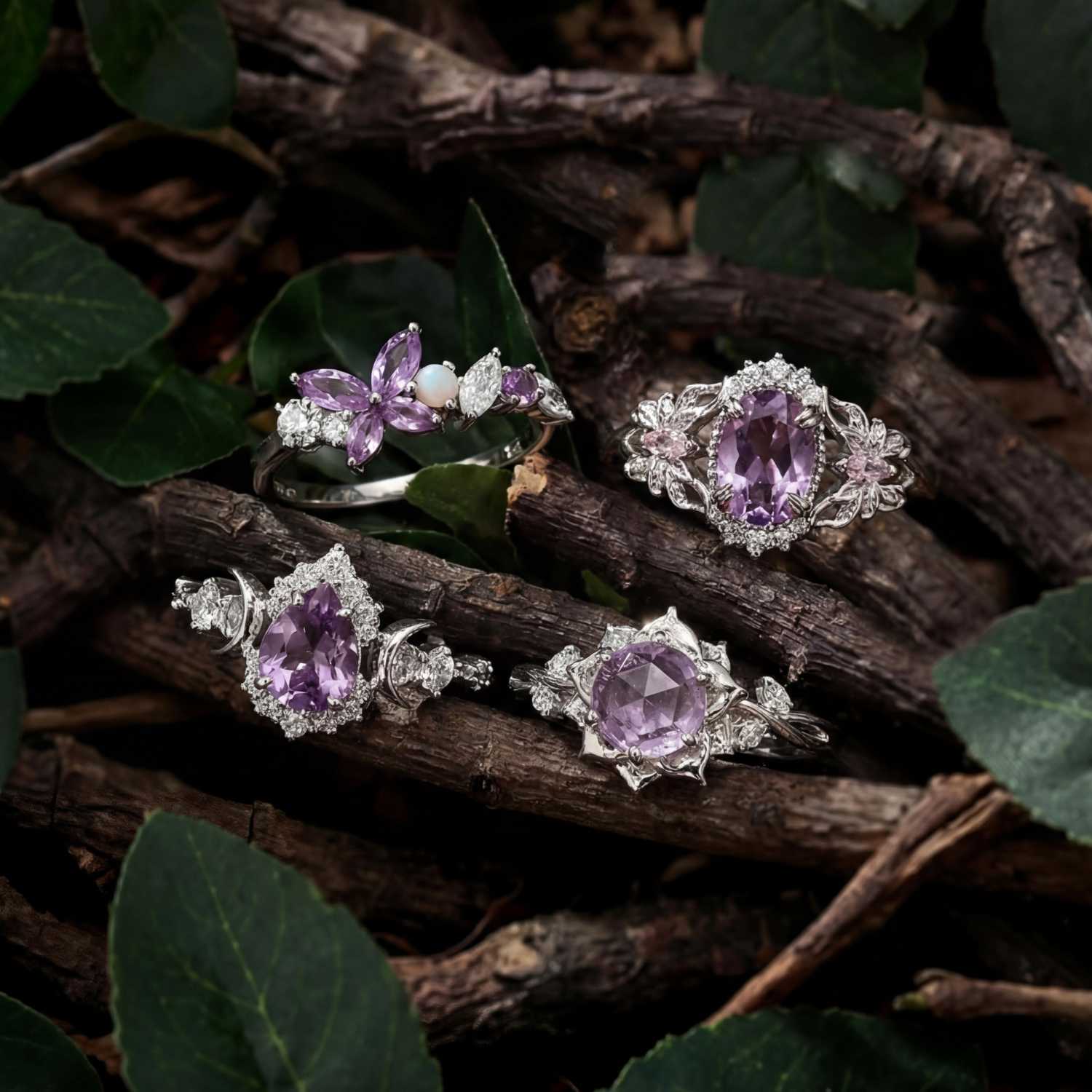 Moonflower Amethyst Ring – Azura New York