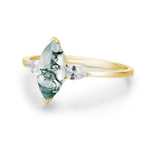 Sonoran Sunrise Moss Agate Ring Set (Yellow Gold)