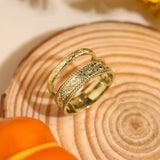 Everwood Carved Band (Female) - 10K/14K Solid Yellow Gold