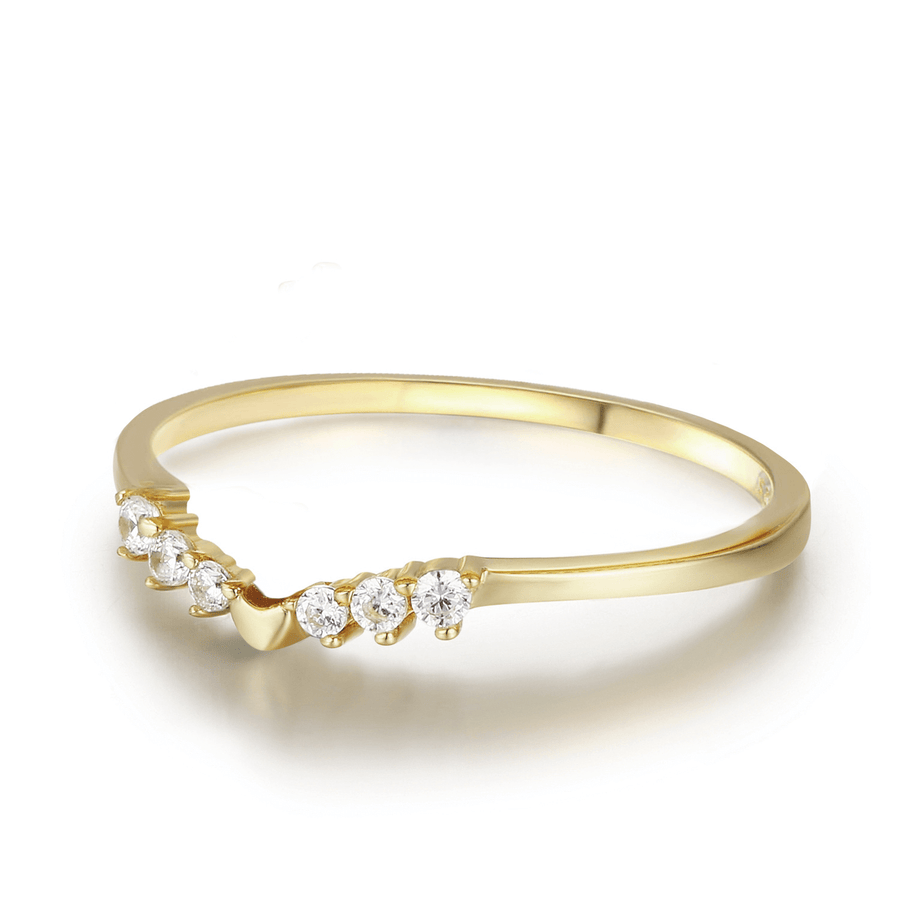 10K Yellow Gold Hearty Heart Stacking Band - Size 8