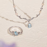 Water Breathing Wave Blue Topaz Ring