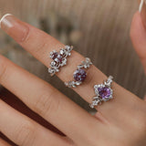 Between the Leaf Round Cut Alexandrite Ring©