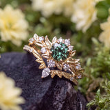 Blossoms at Sunrise Green Sapphire Ring