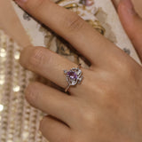 Leafy Spade Amethyst Ring