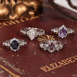 Galactic Pear Cut Amethyst Ring