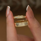 Everwood Carved Band (Male) - 10K/14K Solid Yellow Gold