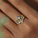 Victorian Lace Sky Blue Topaz Ring (Yellow Gold)©