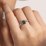 Starlight Serenade Moss Agate Ring