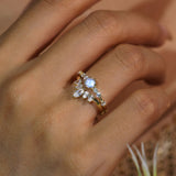 The Center of the Universe Moonstone Ring (Yellow Gold)