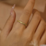 Everwood Carved Band (Female) - 10K/14K Solid Yellow Gold