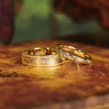Everwood Carved Band (Male) - 10K/14K Solid Yellow Gold