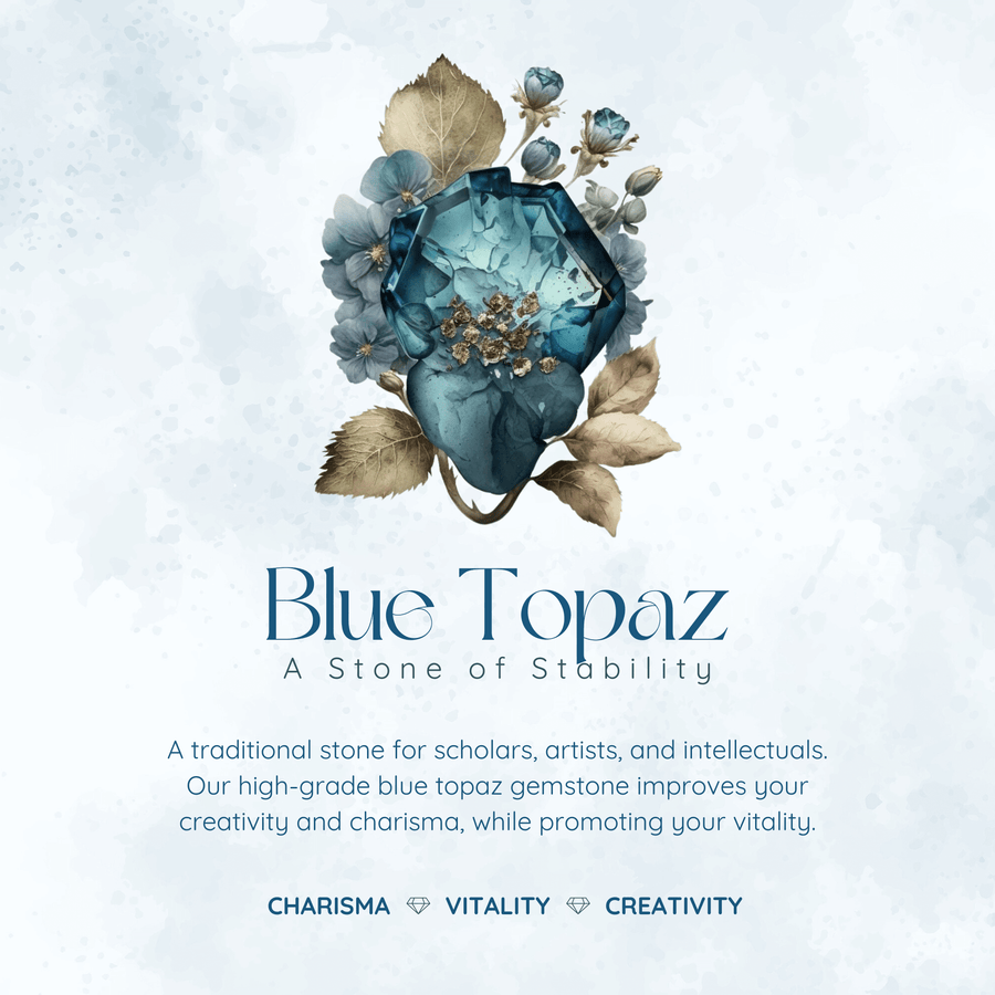 The Center of the Universe Blue Topaz Ring & White Topaz Celestial Ring Set