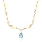 Seabreeze Serenity Blue Topaz Necklace (Yellow Gold)