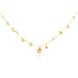 Mermaid's Lullaby Charm Necklace (Yellow Gold)