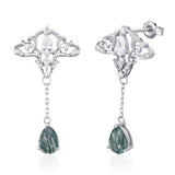 Cirrus Crest Moss Agate Earrings