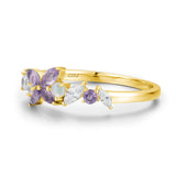 Monarch Butterfly Amethyst Opal Ring (Yellow Gold)