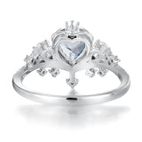 Crowned Heartstone Blue Topaz Ring