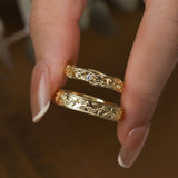 Floral Tapestry Eternity Band (Male) - 10K/14K Solid Yellow Gold