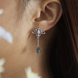 Cirrus Crest Moss Agate Earrings
