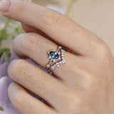 Gaia Blue Topaz Ring & Twinkle Band Ring Set