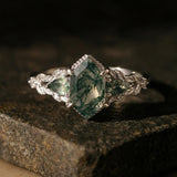 Gardenia Moss Agate Ring