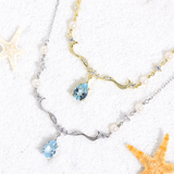Seabreeze Serenity Blue Topaz Necklace (Yellow Gold)